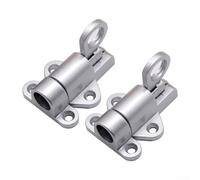 Verrou de porte à ressort en alliage d'aluminium (argenté) | Mécanisme push-to-lock, fonctionnement fluide, construction en alliage d'aluminium, finition argentée mate
