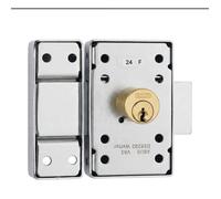 Verrou de porte - ABUS - V83 CB 40 F9 - À bouton - Acier brossé - Coffre acier