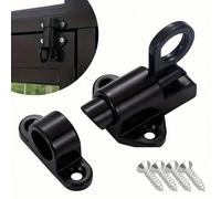 Verrou de porte automatique avec mécanisme antivol à ressort robuste, loquet de sécurité en métal noir/blanc facile à installer, convient aux portes et aux cadres de porte - Serrures automatiques robu
