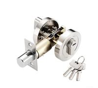 Verrou de porte avec n acier inoxydable - Serrure de porte avant antivol solide pour chambre à coucher, bureau, hôtel, entrée, sécurité - Cylindre simple face (argent)