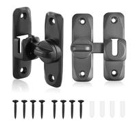 Verrou de porte coulissante, 90/180 Degrés Loquet de Porte Rabattable Verrou Porte Loquet Porte Coulissante Fermeture Targette Interieure pour Porte Fenêtre Jardin