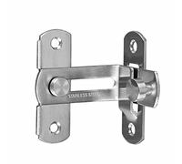 Verrou de porte coulissante à 90 degrés, petit loquet de porte, verrou de sécurité, serrure de porte coulissante à angle droit, porte incurvée, en acier inoxydable brossé (1, m)