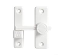 Verrou de porte coulissante à 90° pour plastique PP blanc pour sécurité à | Mécanisme rotatif à 90 degrés, verrouillage vertical et horizontal, gain de place, finition blanche, facile à utiliser