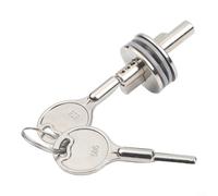 Verrou de porte coulissante en alliage de zinc avec clés pour vitrine, meuble à bijoux, comptoir, vitrine, rangement, placard, finition argentée, diamètre du trou de 16 mm, mécanisme de verrouillage