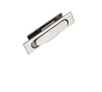 Verrou de porte d'armoire en acier inoxydable 304 pour boîte électrique Ms717 - Verrou plat réversible avec mécanisme lisse - Finition argentée - 9,2 cm (717-1 grande taille)