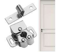 Verrou de porte d'armoire, fermeture à bille de porte | Verrou à ressort pour ferme-armoire en acier inoxydable | Verrou de meuble à double rouleau, boucle à ressort avec perles pour armoire, armoire,