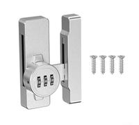 Verrou de porte de grange sécurisé avec combinaison réinitialisable à 3 chiffres pour armoires coulissantes et abris de jardin Construction en alliage de zinc Noir (argent)