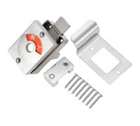 Verrou de porte de toilette en alliage d'aluminium avec indicateur rouge vert - Boulon coulissant d'intimité pour cabine de salle de bain 75 mm finition argent