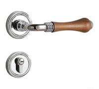 Verrou de porte d'intérieur de chambre à coucher finition noyer vintage et mécanisme magnétique silencieux en alliage de zinc (D)