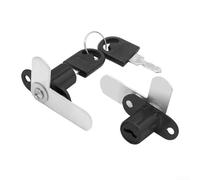 Verrou de porte double en alliage de zinc pour armoire de classement, boîtes aux lettres, armoires à deux portes et unités de rangement de bureau (19 mm, noir)