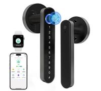 Verrou de porte électrique 5-en-1, serrure intelligente – Serrure biométrique et à combinaison – 6 x 16 x 6 cm – Acier inoxydable et zinc – Pour portes intérieures, chambres, bureaux