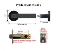 Verrou de porte électronique intelligent M5 - Verrouillage par empreinte digitale - Code PIN t carte - Bluetooth - Application Tuya - Noir