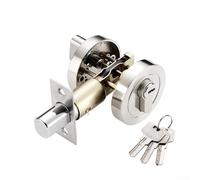 Verrou de porte en acier inoxydable avec clé, pêne dormant d'entrée avant pour chambre à coucher, loquet solide antivol, installation simple pour la maison, le bureau, l'hôtel, pour la sécurité