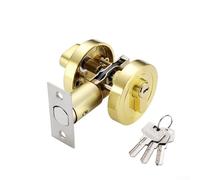 Verrou de porte en acier inoxydable avec clé | Pêne dormant simple face avec tour de pouce intérieur pour porte d'entrée, chambre à coucher, bureau | Loquet de sécurité antivol pour porte de 30 à 50