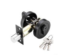 Verrou de porte en acier inoxydable avec clé | Pêne dormant simple face avec tour de pouce intérieur pour porte d'entrée, chambre à coucher, bureau | Loquet de sécurité antivol pour porte de 30 à 50