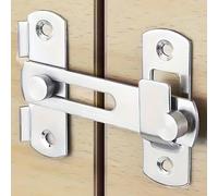 Verrou de porte en acier inoxydable - Qualité industrielle, durable et fiable argent,Crochet et boulon (argenté) - 2 piècesAlliage de zinc
