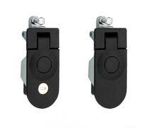 Verrou de porte en alliage de zinc avec finition noire mate pour boîte aux lettres, tiroir, armoire, boîte à outils, rangement pour montage en surface, 12 x 6 x 5 cm (BC002-BK-67 avec clé)