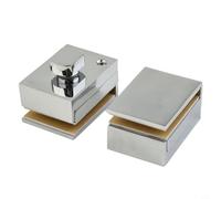 Verrou de porte en verre en alliage de zinc pour verre de 5 à 12 mm, surface polie, sans perçage pour cabine de douche et salle de bain, miroir brillant