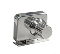 Verrou de porte en verre sans cadre à clipser en acier inoxydable 304 finition nickel brossé sans clé sans perçage pour verre trempé de 3,5 mm 4,8 mm pour salle de bain, vitrine, bureau, entrée (B)