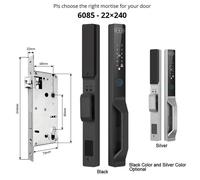 Verrou de porte intelligent Euro Mortise 85/92 avec reconnaissance faciale 3D, contrôle via l'application Tuya, connexion Wi-Fi, étanche IP68 et fonctionnement électrique
