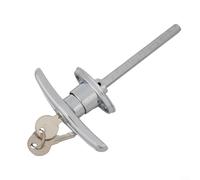 Verrou de porte robuste de type T en finition argent pour remorque industrielle pour caravane, camping-car, garage, abri de jardin et porte arrière de camping-car