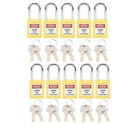 Verrou de sécurité 38 mm, antidérapant, jaune, lot de 10, pour système de blocage et d'étiquetage