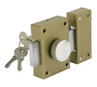 Verrou de sécurité à bouton - COGEX - 23mm - Vert kaki - Fermeture par bouton intérieur - 3 clés