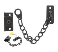 Verrou de Sécurité à Chaîne en Acier Inoxydable Noir pour Portes | Installation Simple par Vis, Contrôle D’ouverture Partielle, Usage Intérieur, Fenêtres et Entrée Principale