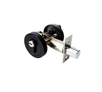 Verrou de sécurité monocylindre en alliage de zinc, serrure de porte, serrure de porte d'entrée avec clés pour porte en bois et acier de 30 à 45 mm d'épaisseur (noir mat)