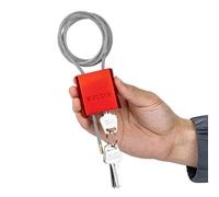 Verrou de sécurité réglable BOZZYS avec câble, 3 clés, en alliage d'aluminium, pour casier de gym, vélo, portail, boîte à outils BD-LG91-2M