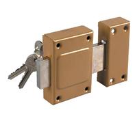 Thirard Verrou étendard sans bouton porte de cave – cyl. laiton 40 x Ø21 mm, 3 clés – époxy bronze