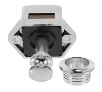 Verrou de Tiroir pour Camping-car ABS Argenté 5,5x5,5x3,5cm | Clé, Installation Rapide, pour Compartiments et Placards, Usage en Véhicule Mobile ou Bateau