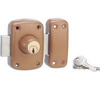 Verrou double entrée 3020 pour porte vitrée, cylindre Ø23x40mm, bronze, 3 clés - SP