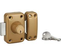 Verrou double entrée Apache pour porte d'entrée, cylindre 60mm, acier, 3 clés, époxy or - THIRARD