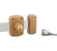 Verrou double entrée Corvette pour porte de garage, cylindre 30mm, pêne 160mm, acier, 3 clés, époxy bronze - THIRARD