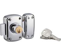 Verrou double entrée Corvette pour porte d'entrée, cylindre 45mm, acier, 3 clés, chromé - THIRARD