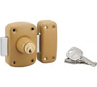 Verrou double entrée Corvette pour porte d'entrée, cylindre 50mm, acier, 3 clés, époxy bronze - THIRARD