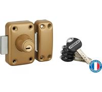 Verrou double entrée Federal pour porte d'entrée, cylindre 45mm, acier, 4 clés, époxy noir - THIRARD