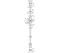 Verrou double entrée Mirage 6 pour porte d'entrée, cylindre 45mm, tringle 3 pts en acier, gauche, 3 clés, bronze - THIRARD