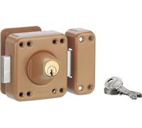Verrou double entrée Rafale pour porte d'entrée, cylindre 45mm, acier, 3 clés, époxy bonze - THIRARD