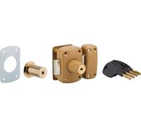 Verrou double entrée Surveyor pour porte d'entrée, cylindre 45mm, acier, 4 clés, epoxy bronze - THIRARD