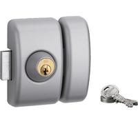 Verrou double entrée Universel pour porte d'entrée, cylindre 45mm, acier, 3 clés, epoxy argent - THIRARD