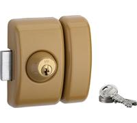 Verrou double entrée Universel pour porte d'entrée, cylindre 45mm, acier, 3 clés, epoxy bronze - THIRARD