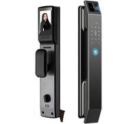 Verrou électrique pour porte - Modèle mince - Système de contrôle d'accès pour maisons - 7 modes de fonctionnement - Adapté aux portes de 3,5 à 12 cm d'épaisseur - Noir