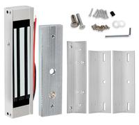 Verrou électromagnétique pour porte, capacité de 180 kg, alimentation 12V DC, type sécurité "fail-safe" (normalement fermé), avec angle de fixation