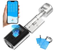 Verrou électronique pour porte d'entrée, modèle SECBN51, avec lecteur d'empreintes digitales, transpondeur RFID, Bluetooth, Wi-Fi, application mobile, indice de protection IP65, compatible avec des po