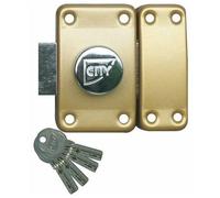 Verrou en applique - à bouton - clés sur n° AGL697 - City R6 ISEO CITY