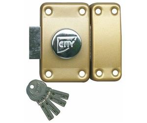 Verrou en applique - à bouton - clés sur n° AGL697 - City R6 ISEO CITY