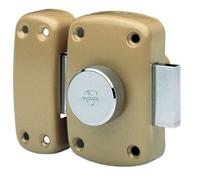 Verrou en applique à bouton - pêne 110 mm - cylindre 30 mm - Cyclop 7600 VACHETTE
