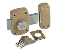 Verrou en applique à bouton - pêne 145 mm - cylindre 30 mm - Cyclop 7600 VACHETTE